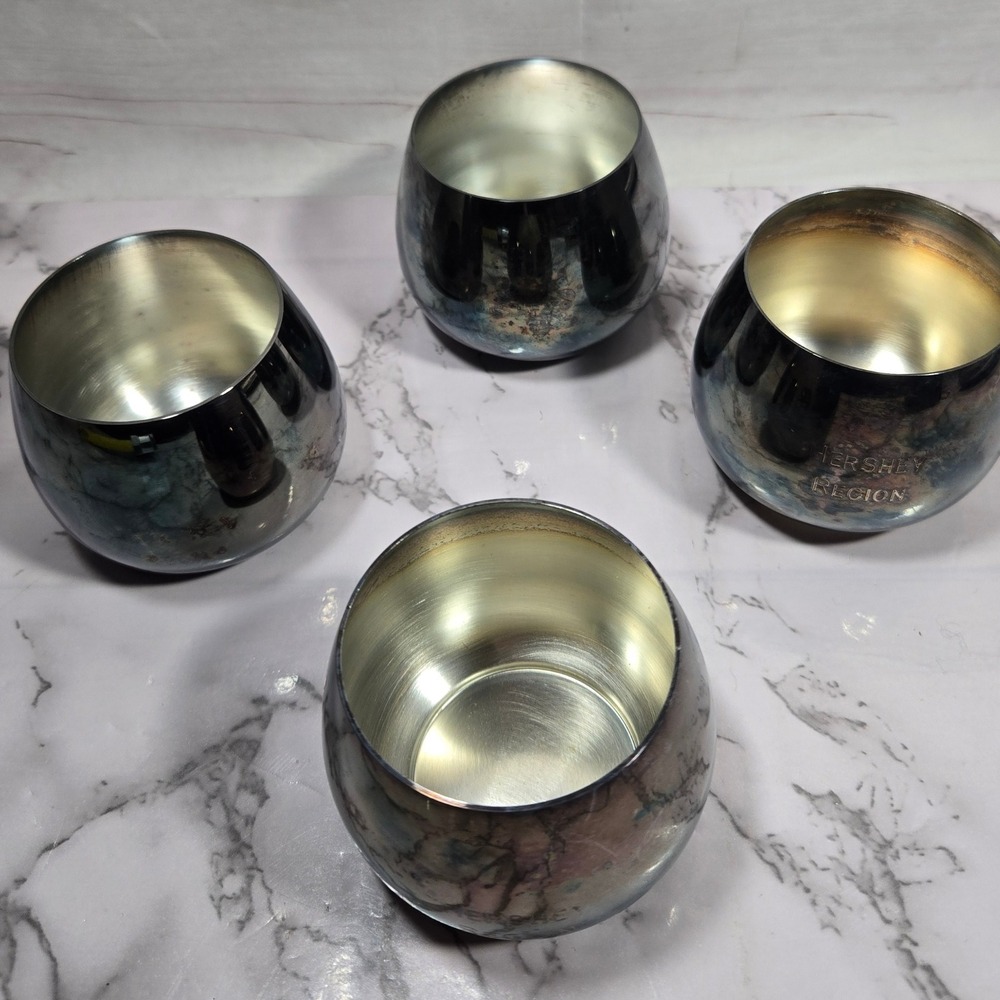 Vintage‎ Hershey Region Silver Plated Glasses Set of 4